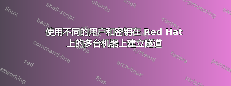 使用不同的用户和密钥在 Red Hat 上的多台机器上建立隧道