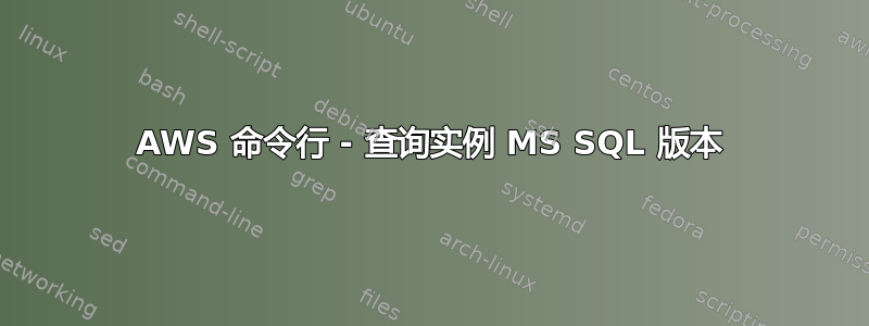 AWS 命令​​行 - 查询实例 MS SQL 版本