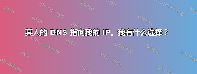 某人的 DNS 指向我的 IP。我有什么选择？