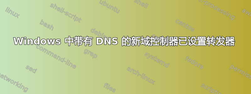 Windows 中带有 DNS 的新域控制器已设置转发器