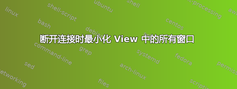 断开连接时最小化 View 中的所有窗口