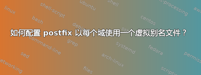 如何配置 postfix 以每个域使用一个虚拟别名文件？