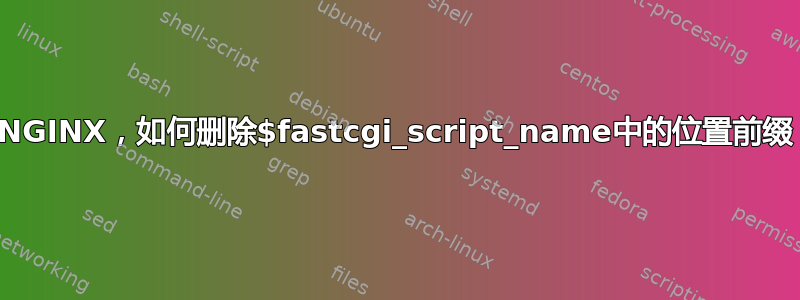 NGINX，如何删除$fastcgi_script_name中的位置前缀