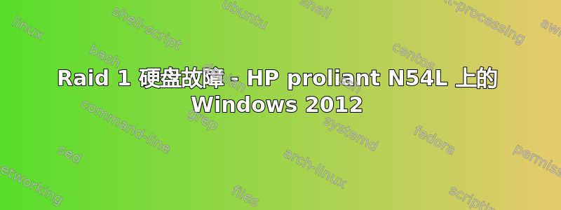 Raid 1 硬盘故障 - HP proliant N54L 上的 Windows 2012