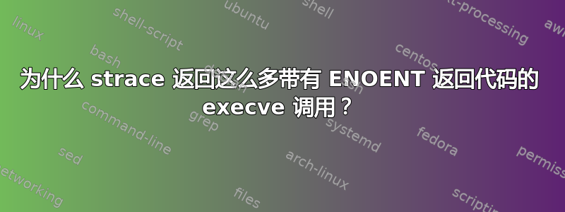 为什么 strace 返回这么多带有 ENOENT 返回代码的 execve 调用？