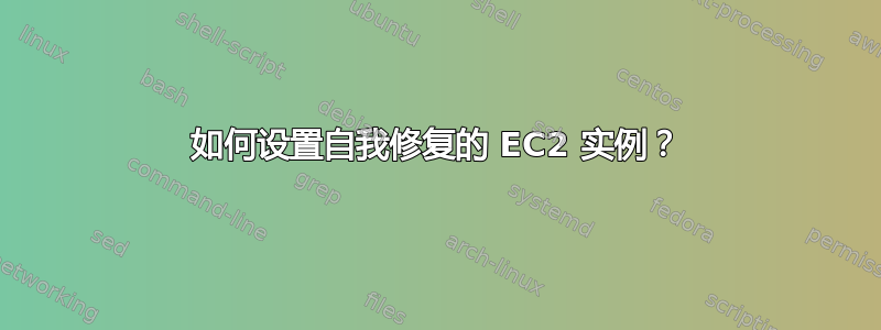 如何设置自我修复的 EC2 实例？