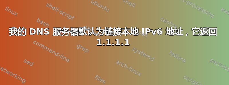 我的 DNS 服务器默认为链接本地 IPv6 地址，它返回 1.1.1.1