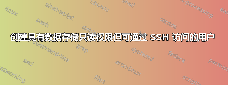 创建具有数据存储只读权限但可通过 SSH 访问的用户