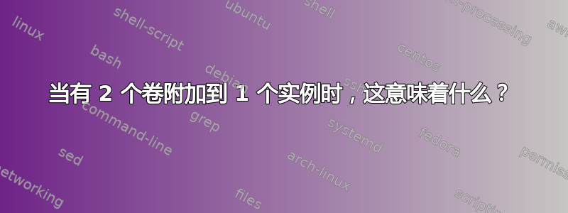 当有 2 个卷附加到 1 个实例时，这意味着什么？