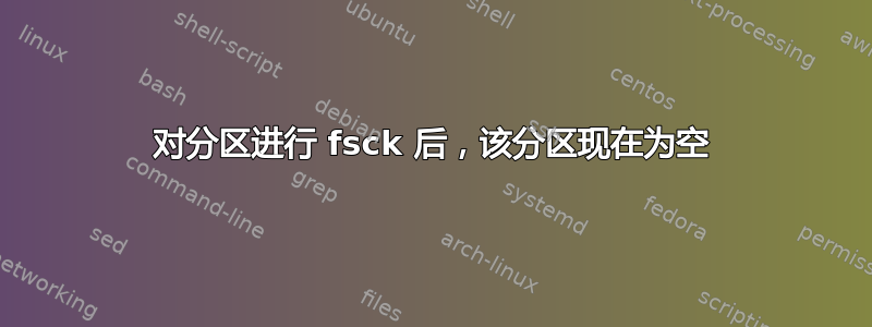 对分区进行 fsck 后，该分区现在为空