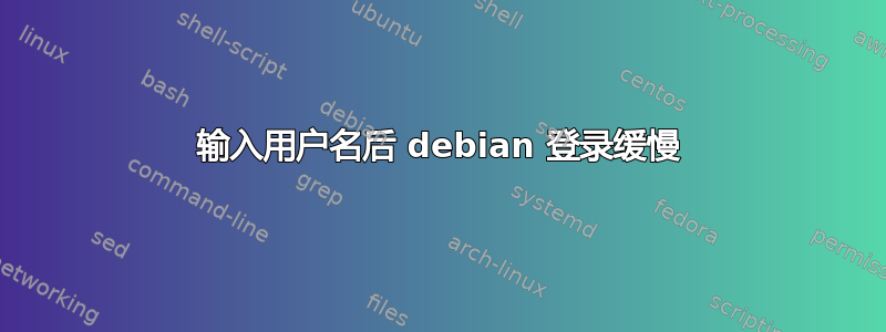 输入用户名后 debian 登录缓慢