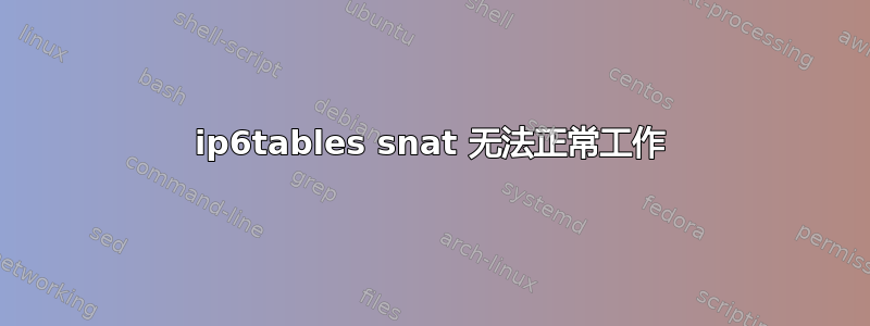 ip6tables snat 无法正常工作