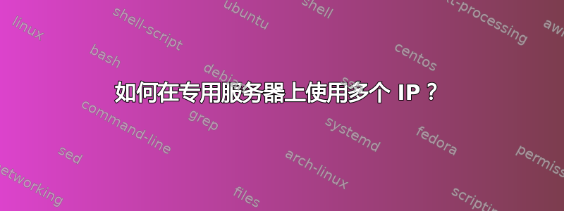 如何在专用服务器上使用多个 IP？