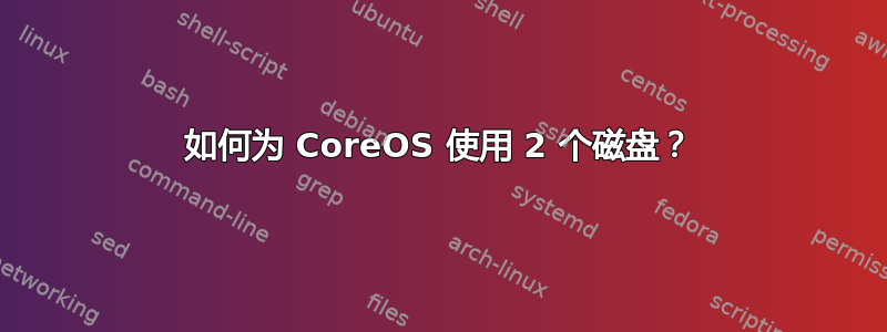 如何为 CoreOS 使用 2 个磁盘？