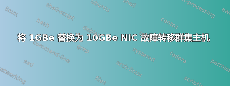 将 1GBe 替换为 10GBe NIC 故障转移群集主机