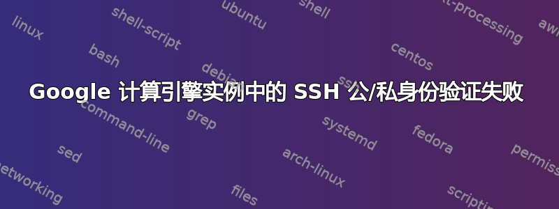 Google 计算引擎实例中的 SSH 公/私身份验证失败