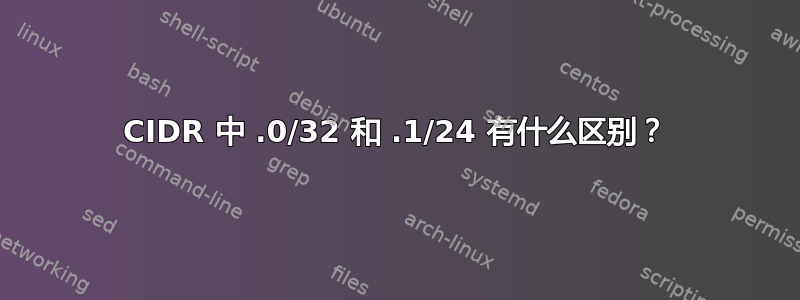 CIDR 中 .0/32 和 .1/24 有什么区别？