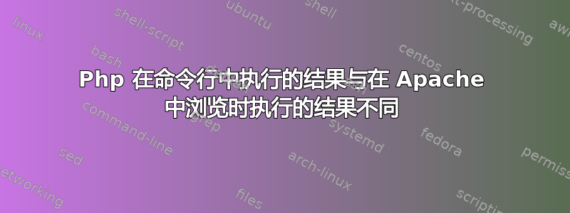 Php 在命令行中执行的结果与在 Apache 中浏览时执行的结果不同