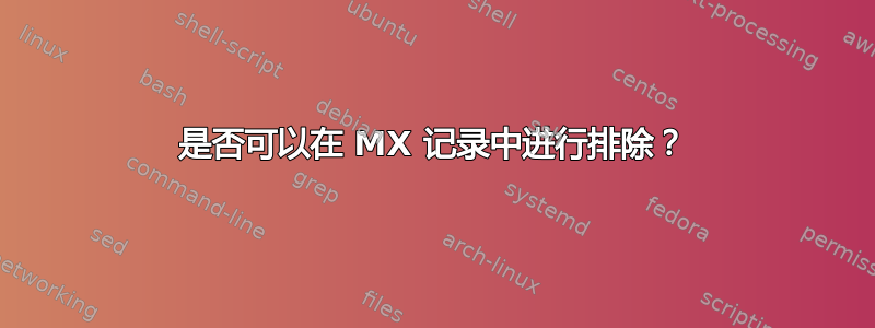 是否可以在 MX 记录中进行排除？