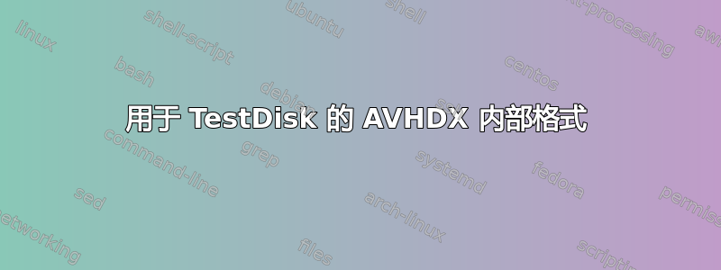 用于 TestDisk 的 AVHDX 内部格式