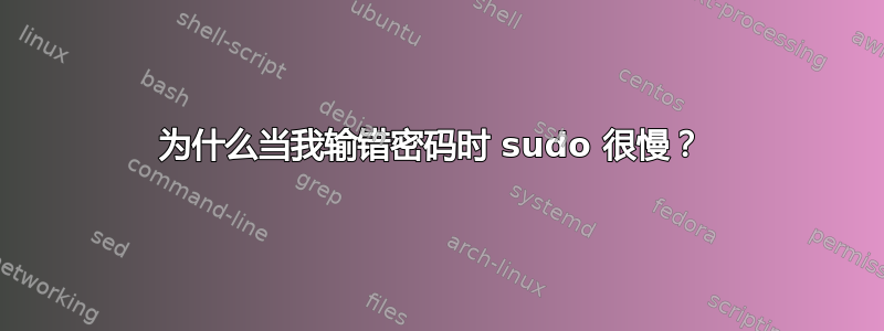 为什么当我输错密码时 sudo 很慢？ 