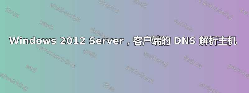 Windows 2012 Server，客户端的 DNS 解析主机