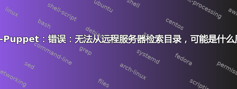 Linux-Puppet：错误：无法从远程服务器检索目录，可能是什么原因？