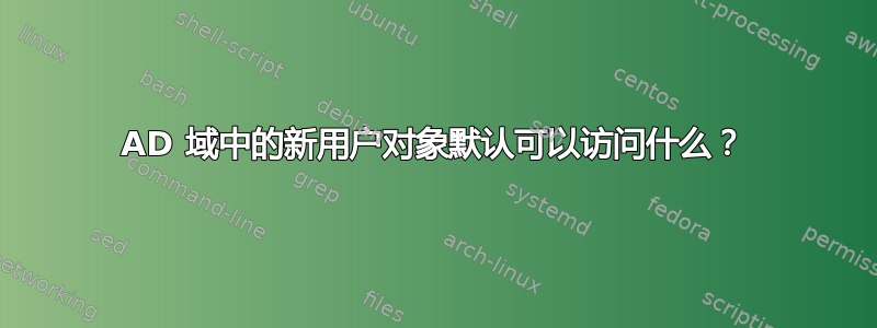 AD 域中的新用户对象默认可以访问什么？