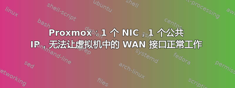 Proxmox：1 个 NIC，1 个公共 IP，无法让虚拟机中的 WAN 接口正常工作