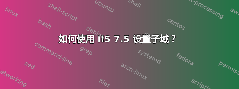 如何使用 IIS 7.5 设置子域？