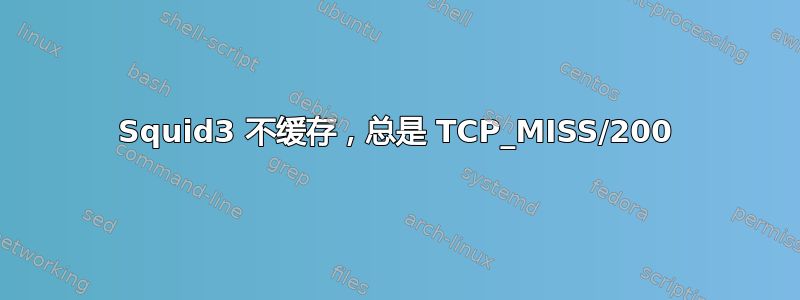 Squid3 不缓存，总是 TCP_MISS/200