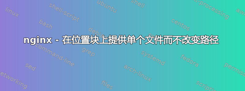 nginx - 在位置块上提供单个文件而不改变路径