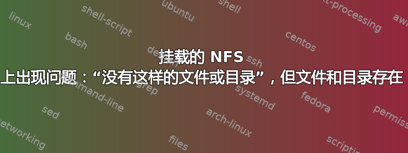 挂载的 NFS 上出现问题：“没有这样的文件或目录”，但文件和目录存在