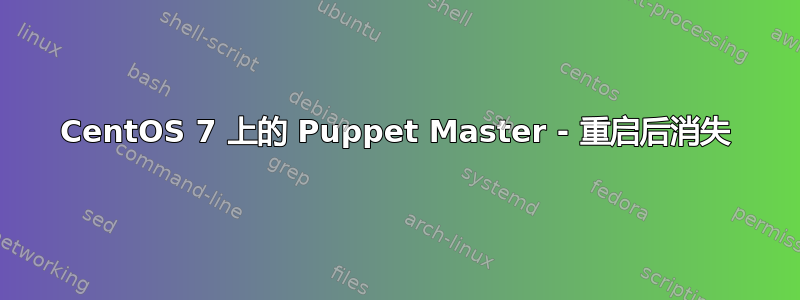 CentOS 7 上的 Puppet Master - 重启后消失