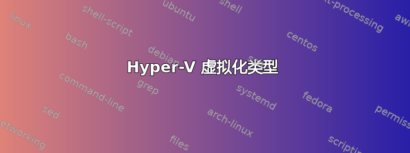 Hyper-V 虚拟化类型