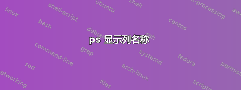 ps 显示列名称