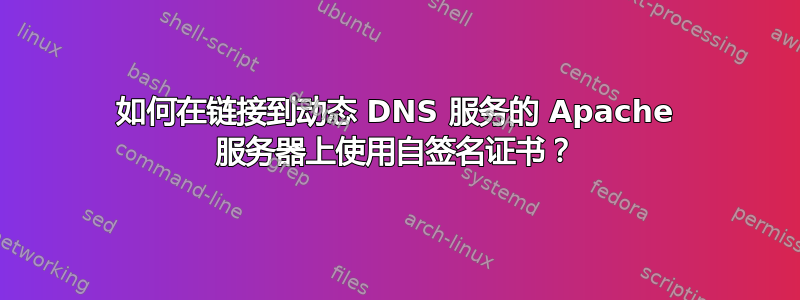 如何在链接到动态 DNS 服务的 Apache 服务器上使用自签名证书？