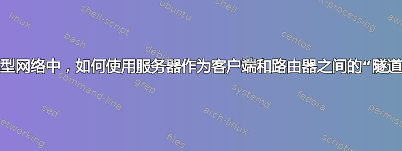 在小型网络中，如何使用服务器作为客户端和路由器之间的“隧道”？