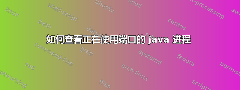 如何查看正在使用端口的 java 进程