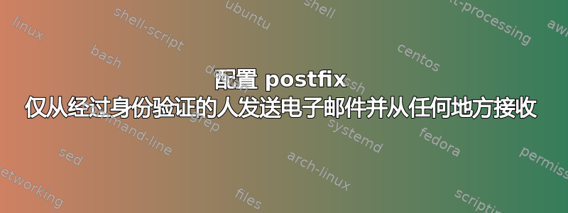 配置 postfix 仅从经过身份验证的人发送电子邮件并从任何地方接收