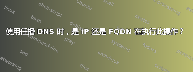 使用任播 DNS 时，是 IP 还是 FQDN 在执行此操作？