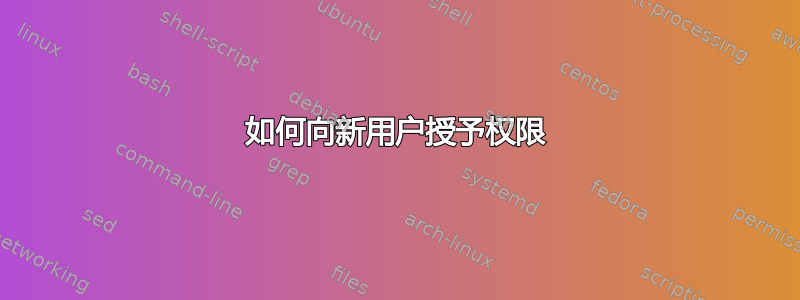 如何向新用户授予权限