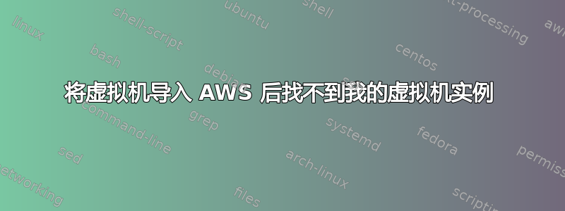 将虚拟机导入 AWS 后找不到我的虚拟机实例