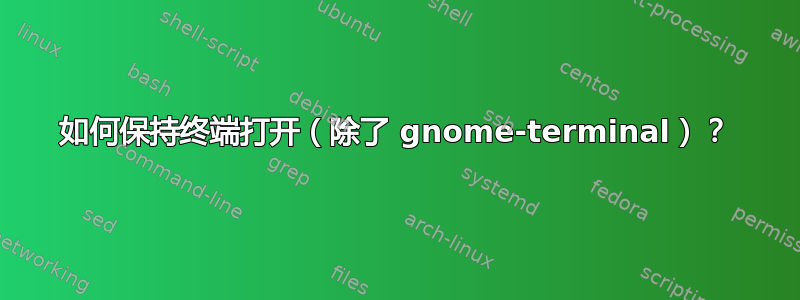 如何保持终端打开（除了 gnome-terminal）？