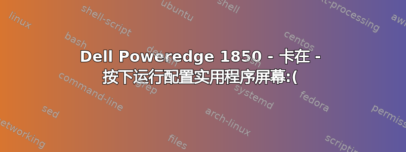 Dell Poweredge 1850 - 卡在 - 按下运行配置实用程序屏幕:(