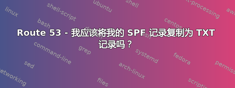 Route 53 - 我应该将我的 SPF 记录复制为 TXT 记录吗？