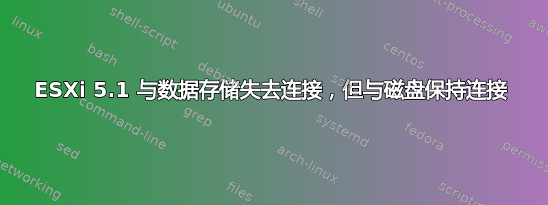 ESXi 5.1 与数据存储失去连接，但与磁盘保持连接