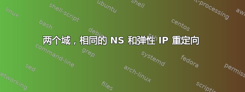 两个域，相同的 NS 和弹性 IP 重定向