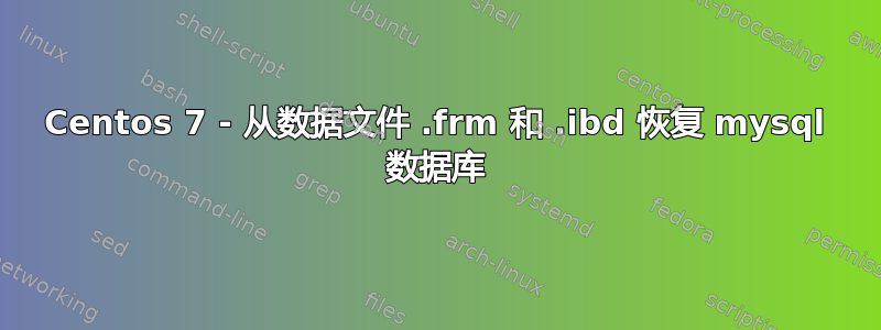 Centos 7 - 从数据文件 .frm 和 .ibd 恢复 mysql 数据库