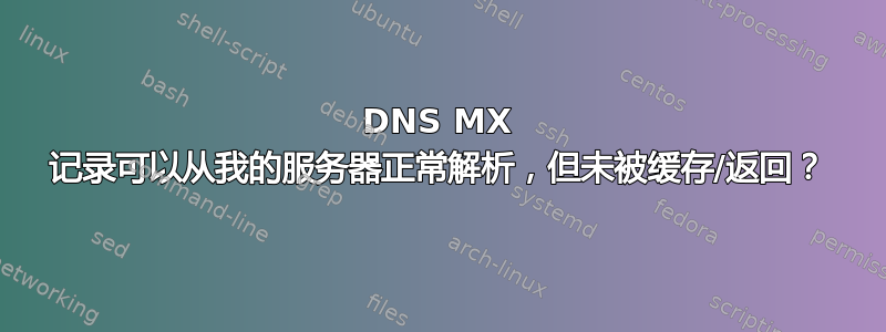 DNS MX 记录可以从我的服务器正常解析，但未被缓存/返回？